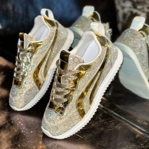 Women' Chunky Sneakers with Thick Platform Sole & Non-Slip Sole - Round Toe Low-Top Breathable Fabric Lace-Up Walking Shoes Suitable for Casual, Casual Attire, Gym, Office - Cushioned Insole & - Versatile Footwear, Women Shoes