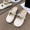 Mulsanne Women’S MS132 Closed-Toe Mules | French Niche Korean Style, Fabric Upper, Low Top, Solid Color, Tassel Embellishment, All-Season, Women Shoes, Sneakers