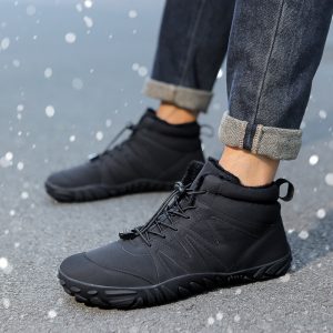 Men's & Women's Thermal Snow Boots with Corduroy-Like Cordurothene - Thick Winter, Non-Slip Rubber Sole & Quick-Lace Closure, Flat-Heel Traction for Ice, Snow, Ice Skating - Casual Outdoor Boots (Unisex)