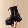Women’ Height Increasing Shoes with Thick Platform Sole – 7.87inch Instant Height, Round Toe Short Boots Suitable for Short Stature, Zipper Closure & Sole for Stability, for -Day Wear for,, Parties, Women Shoes