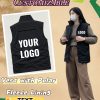 Fleece Vest Jacket Customizable Fleece Vest for Teams & Events – Unisex Stand Collar Sleeveless Jacket | Work, Club, Volunteer, Festival Promotion | Casual, Fallu002FWinter, Multiple Colors