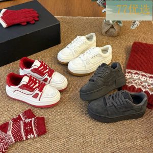 2026 Spring New Retro Distressed White Sneakers Women Thick Sole Comfortable Versatile Sports Casual Shoes Board Shoes Women, Women Shoes