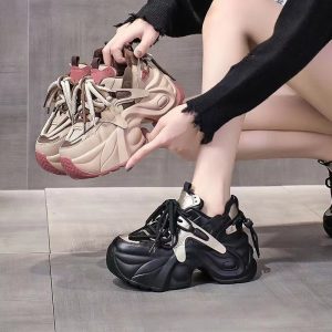 Trendy 2026 Women's Dad Shoes, Platform Height Increase Sneakers, Lightweight Comfortable Athletic Flats, Petite Look Casual Shoes, Zapatos Para Mujer, Women Shoes