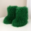 Stylish And Adaptable Flat High-Top Snow Boots Made of faux fur, Perfect for Winter Warmth., Women Shoes